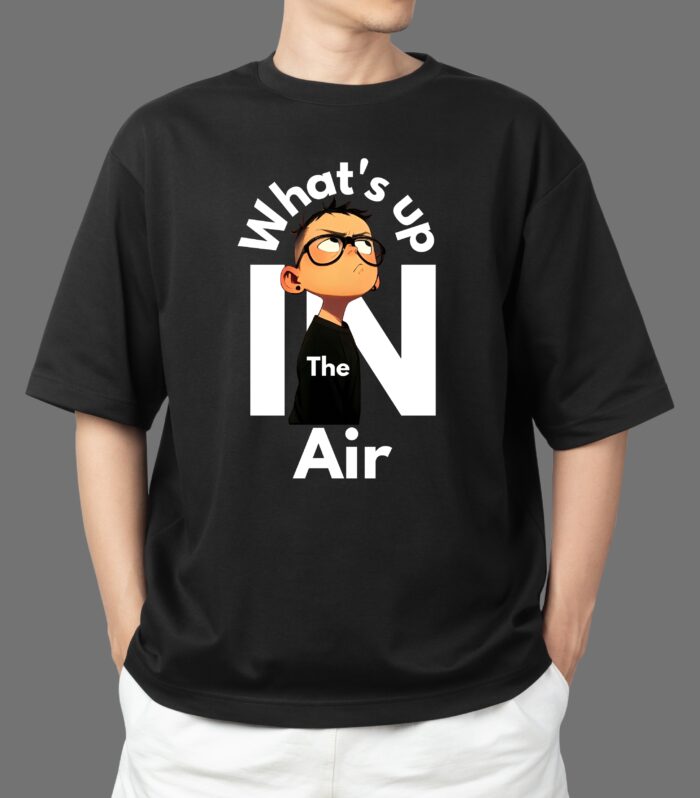 Anhad Whats up in the Air Pure Cotton Oversized Round Neck Printed T-shirt