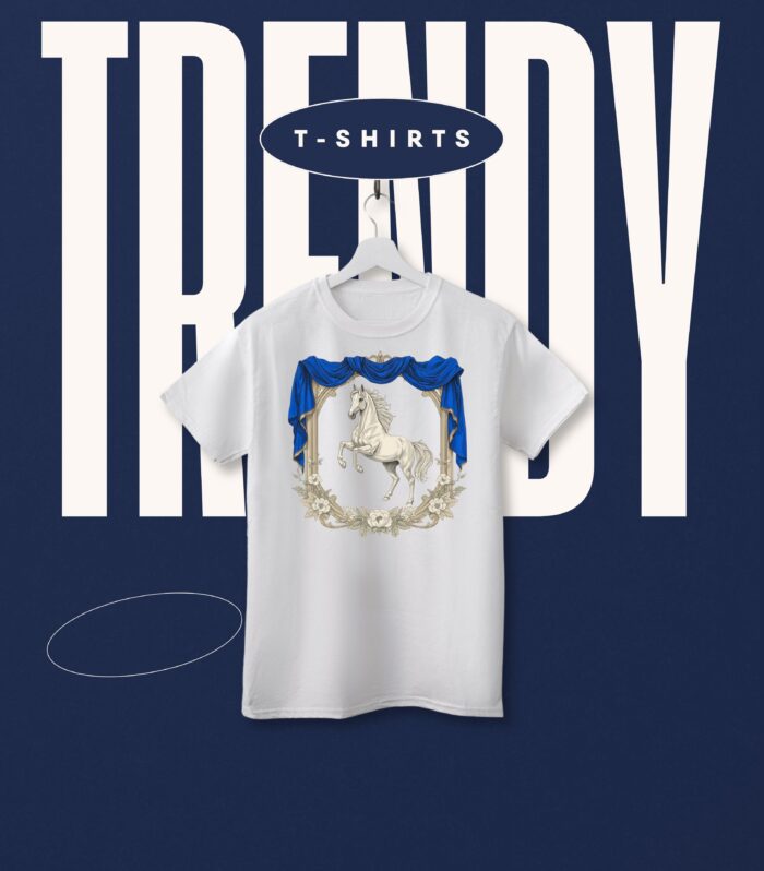 Anhad Horse Pure Cotton Round Neck Printed T-shirt